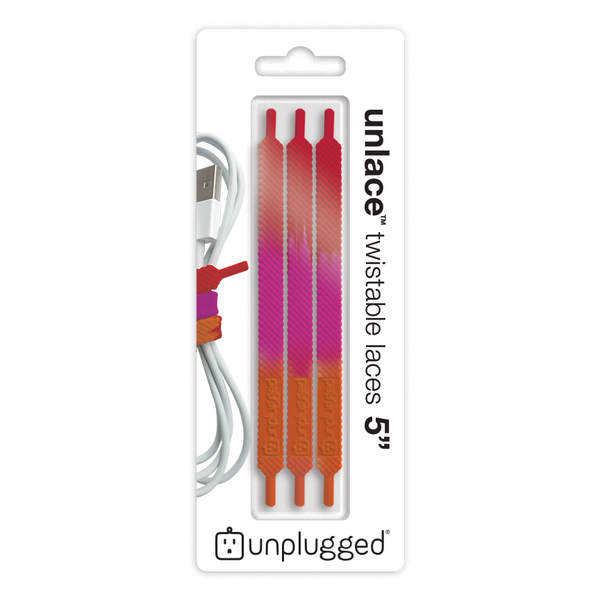 UNLACE 5 inch<br>Tie-Dye Twistable Laces (3-pack /  Sunset)