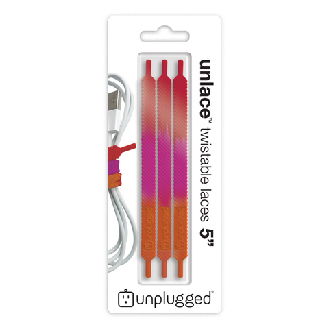 UNLACE 5 inch<br>Tie-Dye Twistable Laces (3-pack /  Sunset)