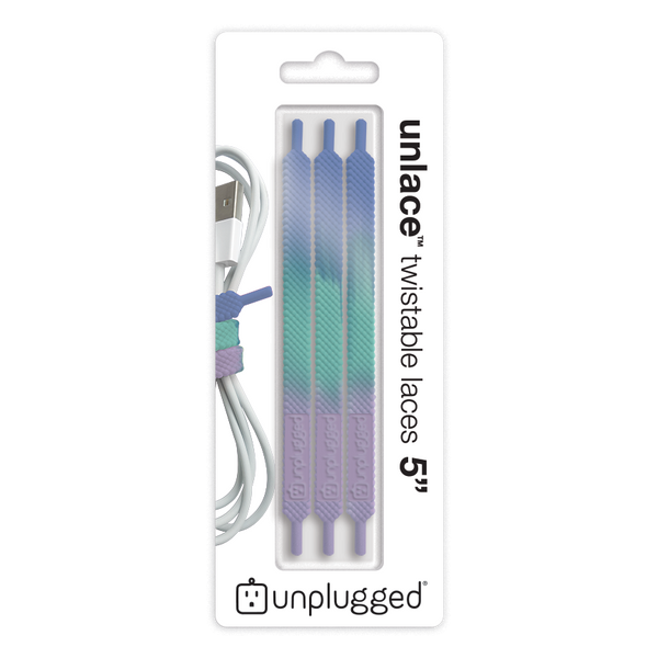 UNLACE 5 inch<br>Tie-Dye Twistable Laces (3-pack / Unicorn)